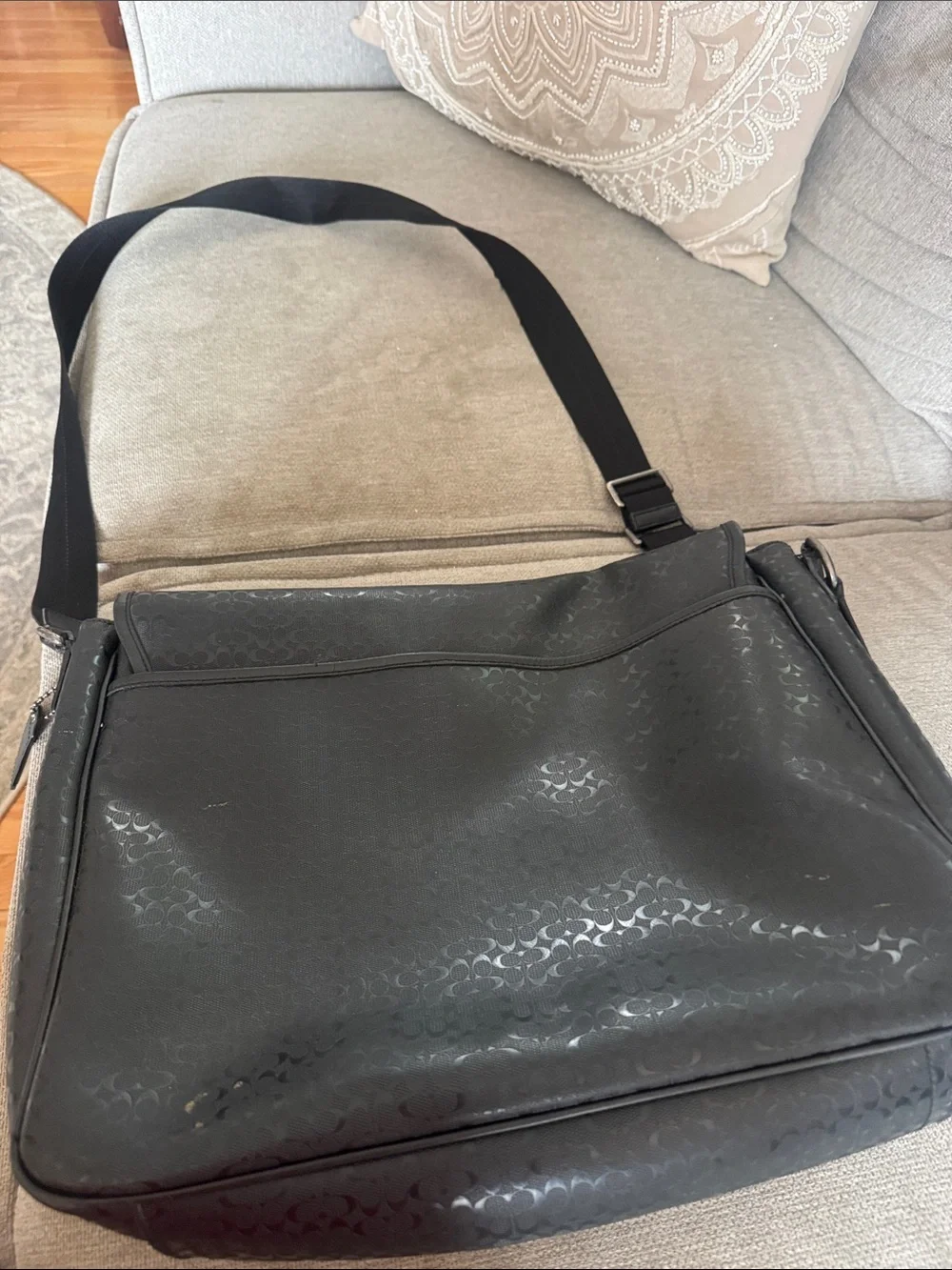 Coach Black Signature Messenger Crossbody Bag